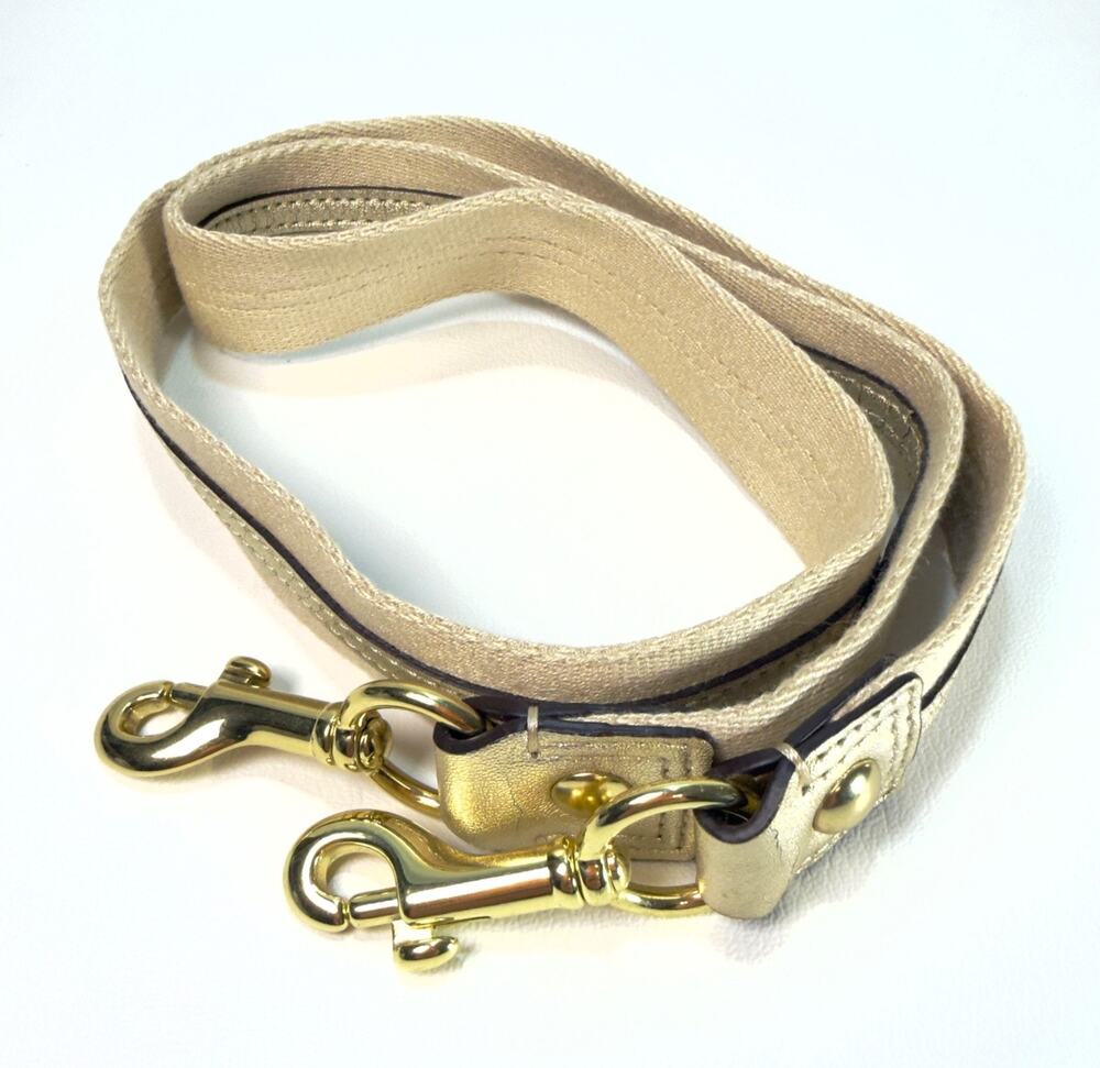 Beige Woven Cloth Replacement Handbag Strap Gold Hardware 42"